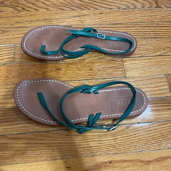 Handmade Italian Leather Sandals Size 10 - Picture 4 of 4